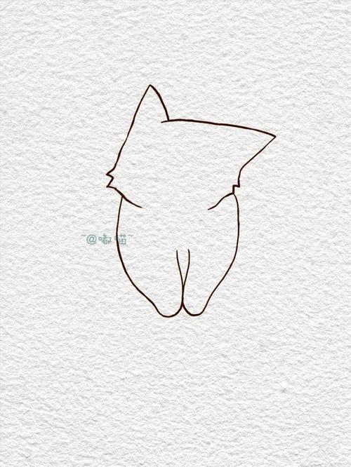 猫咪卡通图片简笔画 三步画小猫
