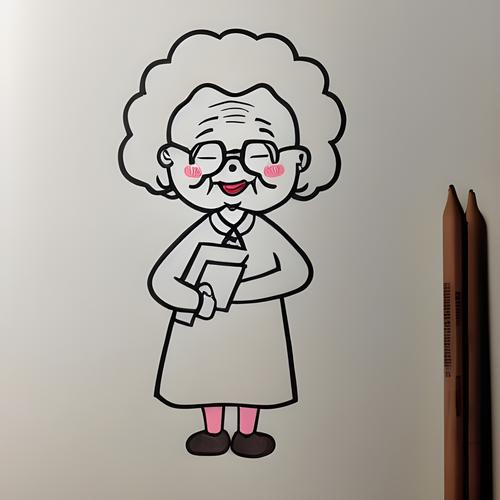简笔画老奶奶