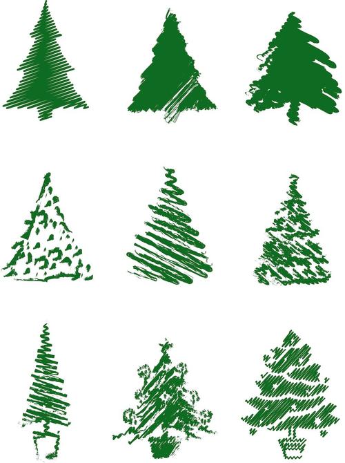 圣诞树的素描画 圣诞树的素描画法