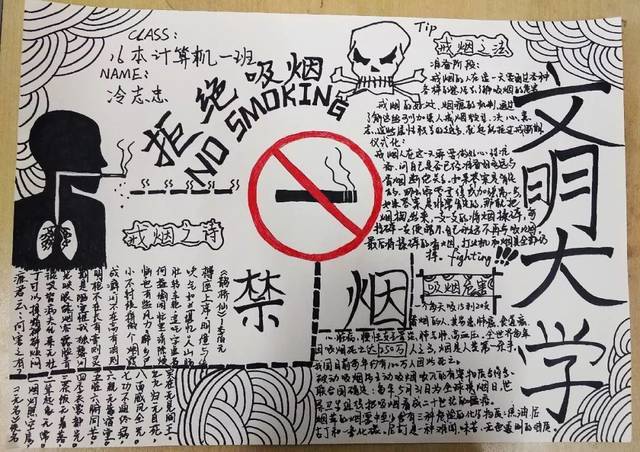 小学生禁烟手抄报模板