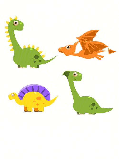 恐龙简笔画彩色 小猪佩奇恐龙简笔画彩色