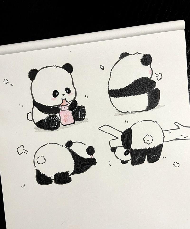 画小熊猫简笔画