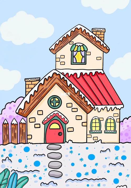 雪人房子简笔画