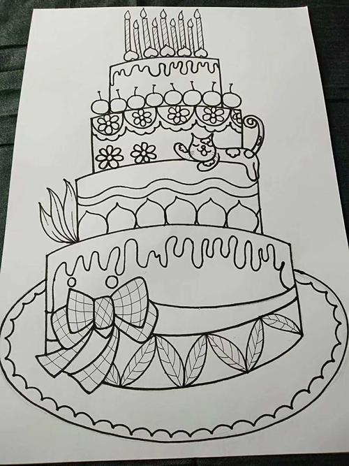生日蛋糕素描画图片 生日蛋糕素描画图片非常难