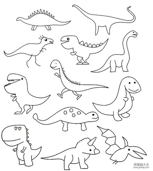 恐龙儿童简笔画 恐龙儿童简笔画图片大全