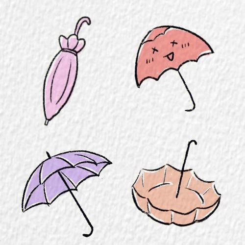 雨伞简笔画彩色