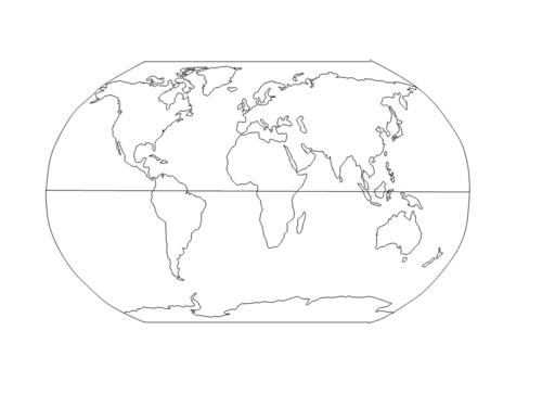 地球平面图简笔画 地球平面图简笔画(有颜色)