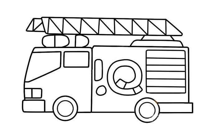 消防车简笔画儿童画 消防车简笔画儿童画幼儿园