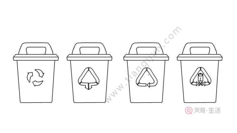 垃圾桶简笔画分类