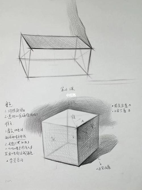 立体正方形素描教程图片