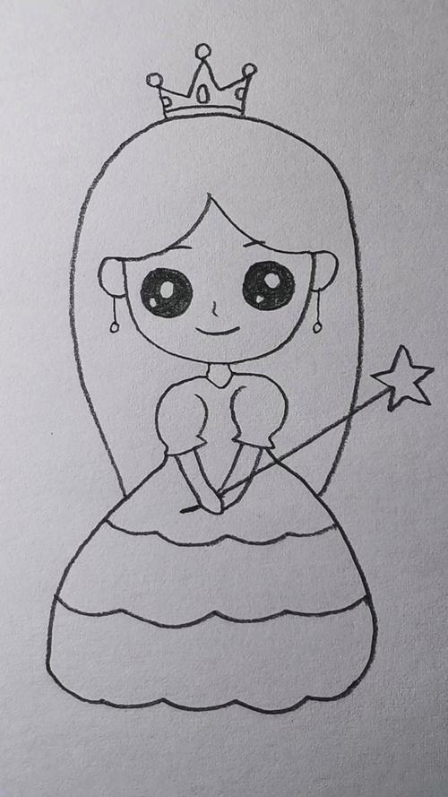 可爱小公主简笔画