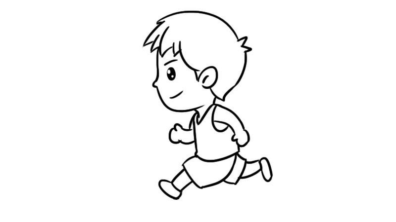 跑步男孩简笔画
