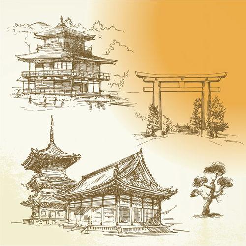中国有名的建筑简笔画