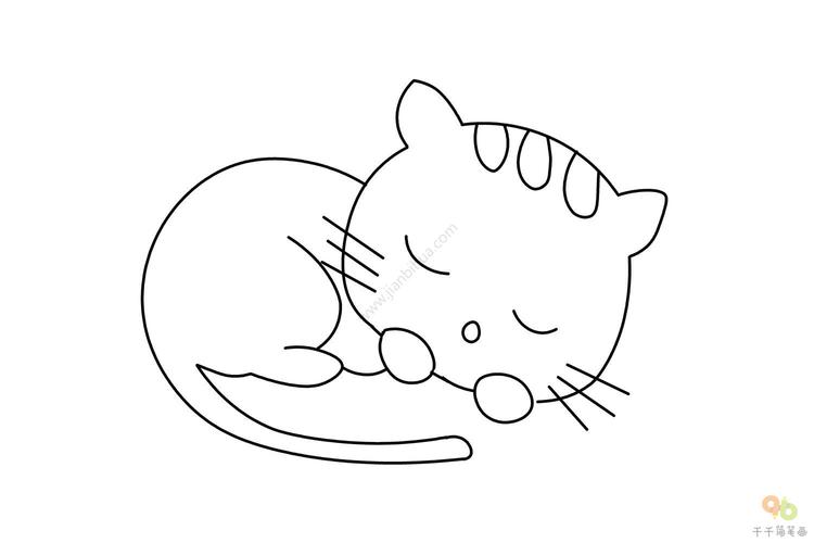 小猫睡觉图片简笔画 小猫睡觉图片简笔画带颜色