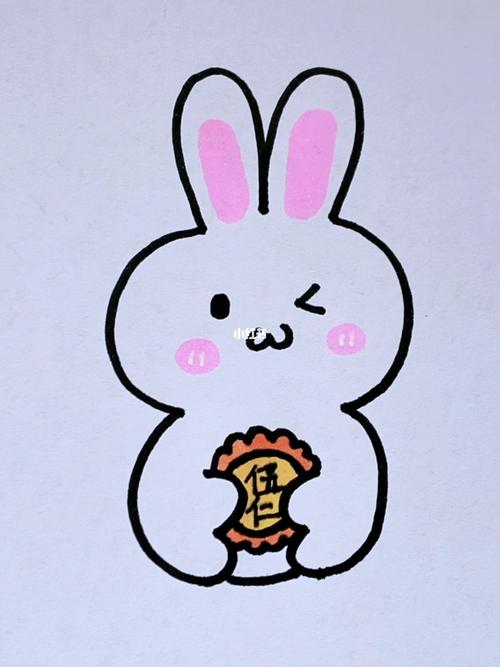 小兔子吃月饼简笔画 小兔子吃月饼简笔画