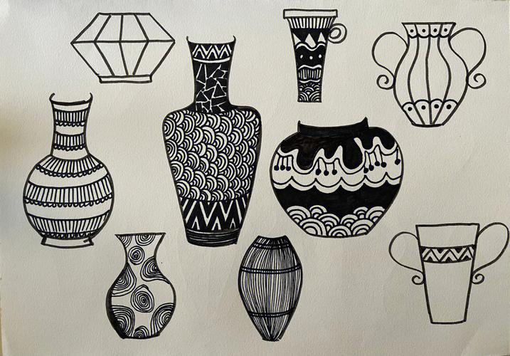 100种花瓶的简笔画 儿童手工花瓶