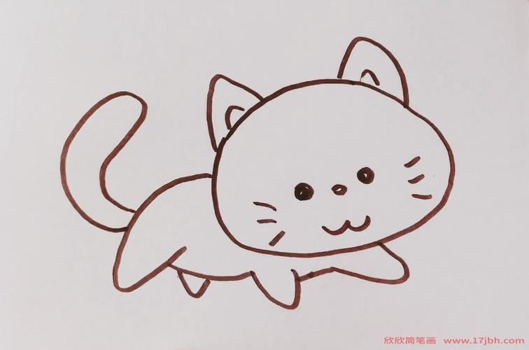 小猫简笔画彩色可爱 小猫简笔画彩色可爱简单儿童