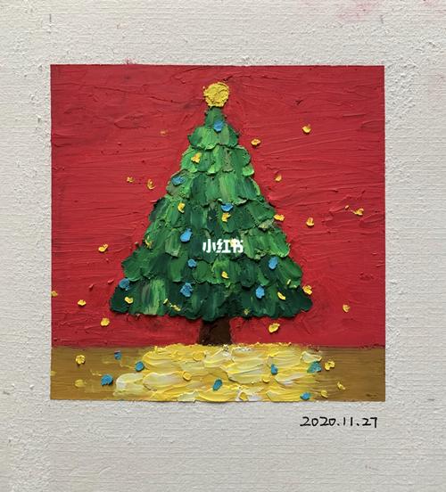 油画棒画圣诞树 油画棒画圣诞树图片
