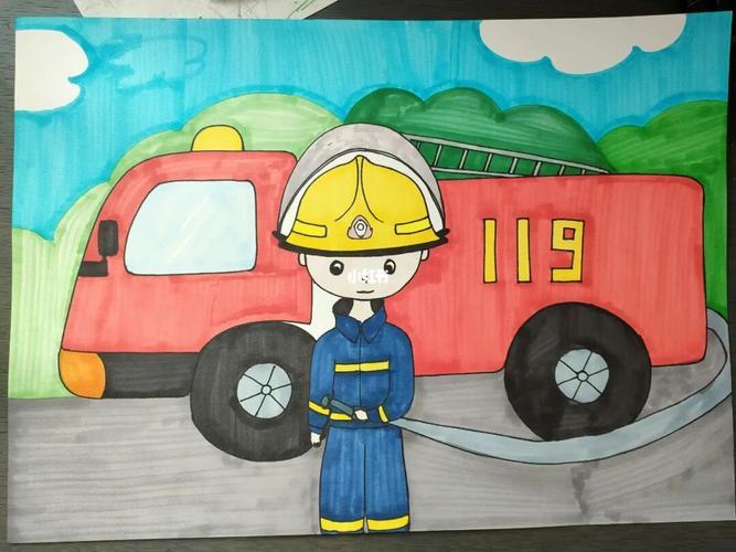 消防简笔画儿童画 消防简笔画大全简单
