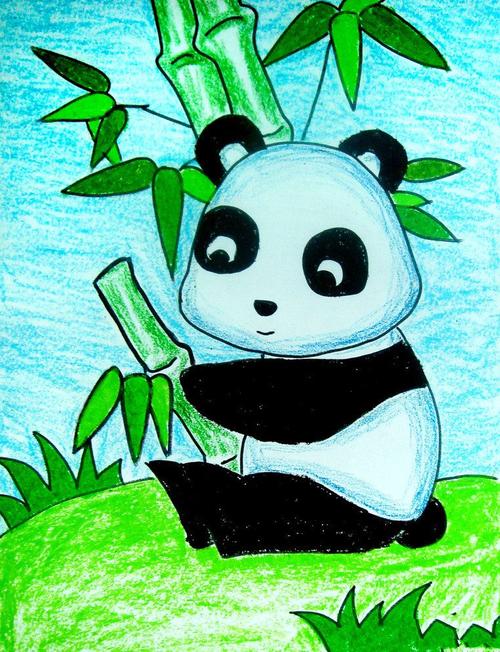 简笔画熊猫吃竹子图片 简笔画熊猫吃竹子图片彩笔