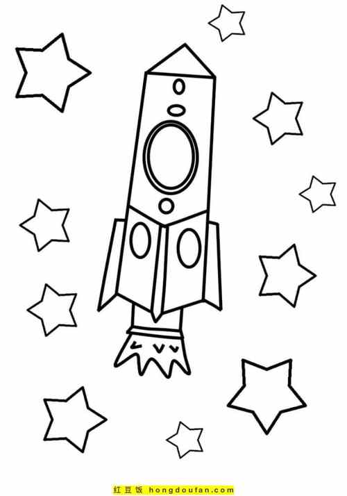 儿童简笔画火箭
