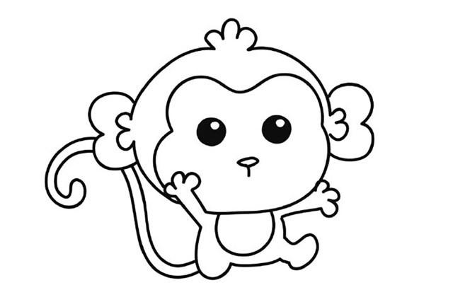 小猴子简笔画涂色 小猴子简笔画涂色的图片