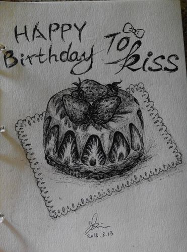 生日蛋糕手绘素描图片图片