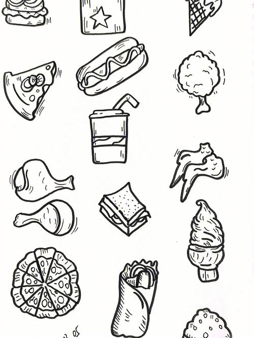 关于食物的简笔画 关于食物的简笔画加英语