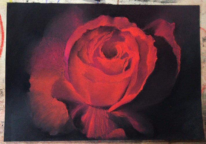 红玫瑰油画 红玫瑰油画壁纸