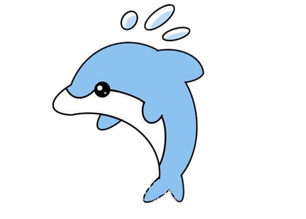 海豚简笔画彩色