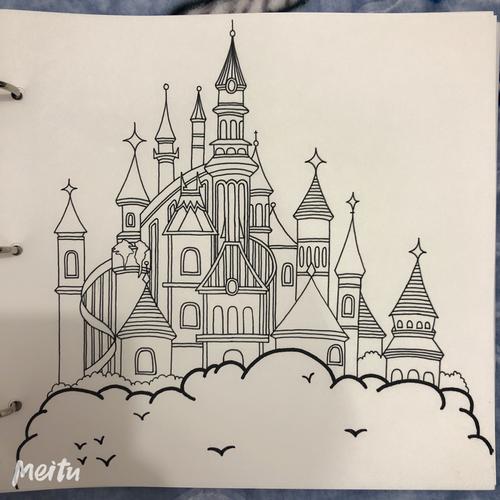 迪士尼乐园城堡简笔画图片