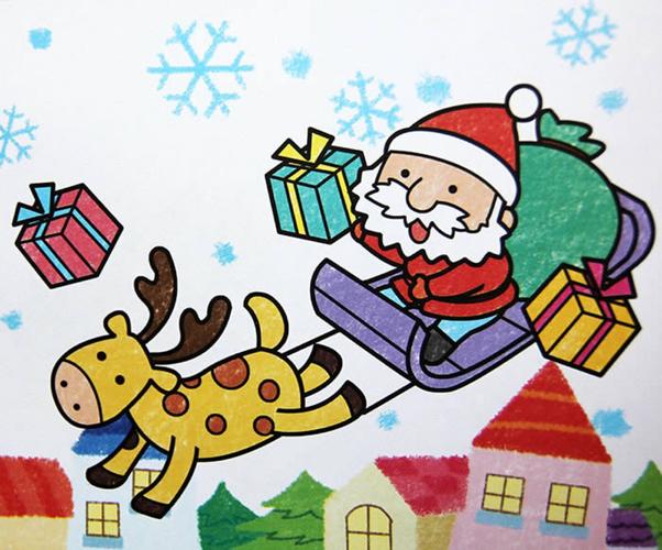 圣诞老人涂色画 圣诞老人涂色画图片大全