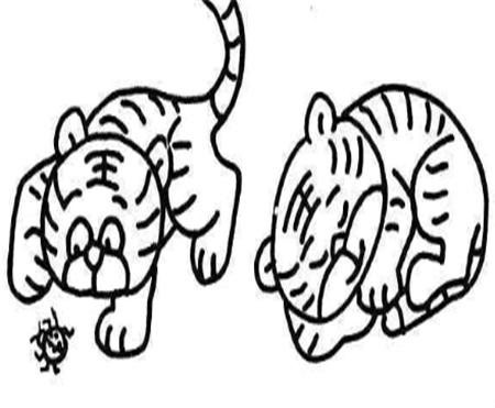 两只老虎简笔画