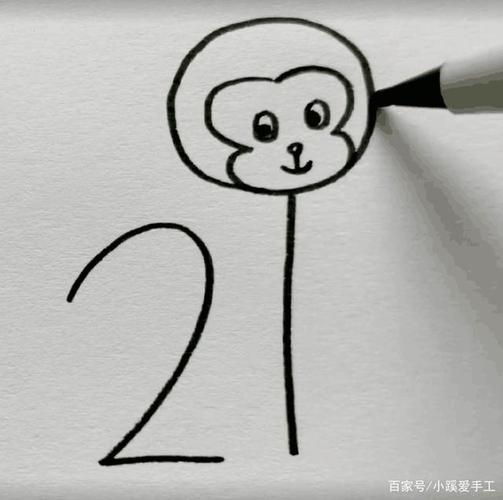 123画猴子 123画猴子一步一步