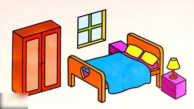 儿童卧室简笔画 