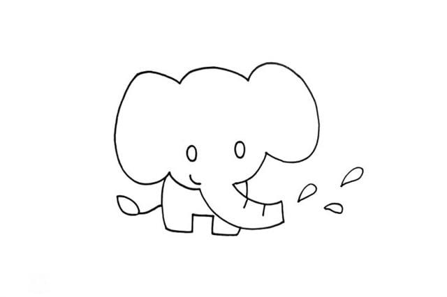 卡通大象简笔画