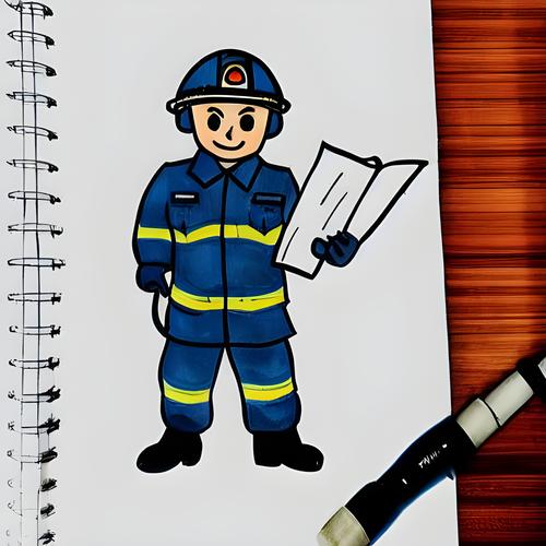 消防员怎么画简笔画