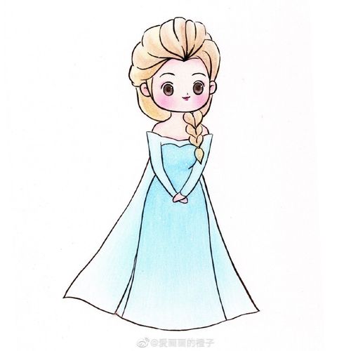艾莎公主的简笔画
