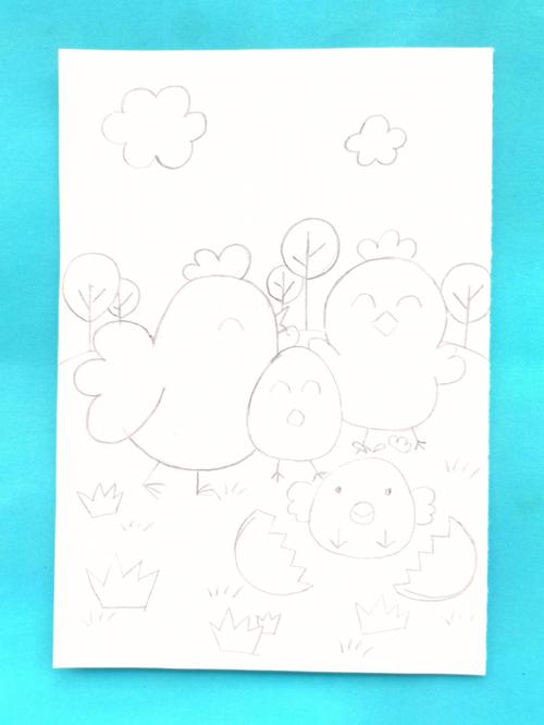 小鸡简笔画儿童简笔画 小鸡简笔画简单画法