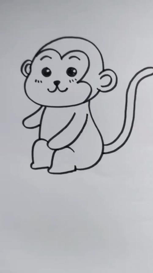 123画猴子简笔画 123画小猴子简笔画