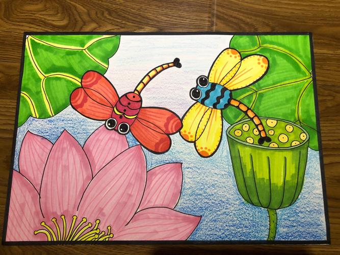 蜻蜓飞飞的画二年级图片