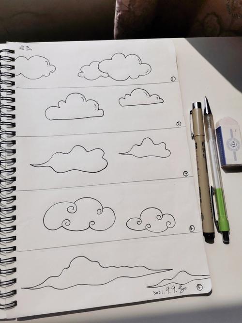 简笔画白云的画法图片