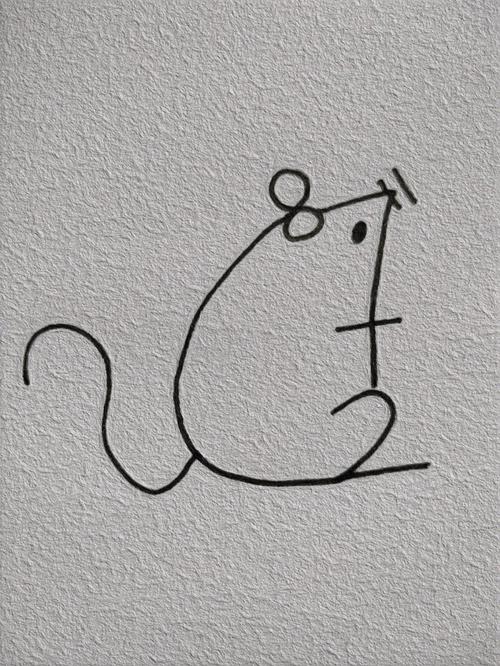 老鼠的简笔画7 2 老鼠的简笔画7和2组合