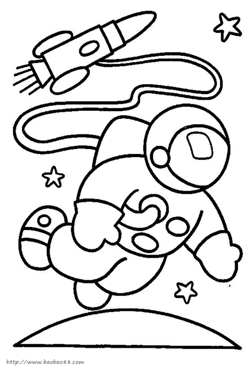 儿童宇航员简笔画