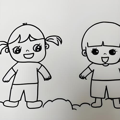 小男孩小女孩简笔画 小男孩小女孩简笔画图片