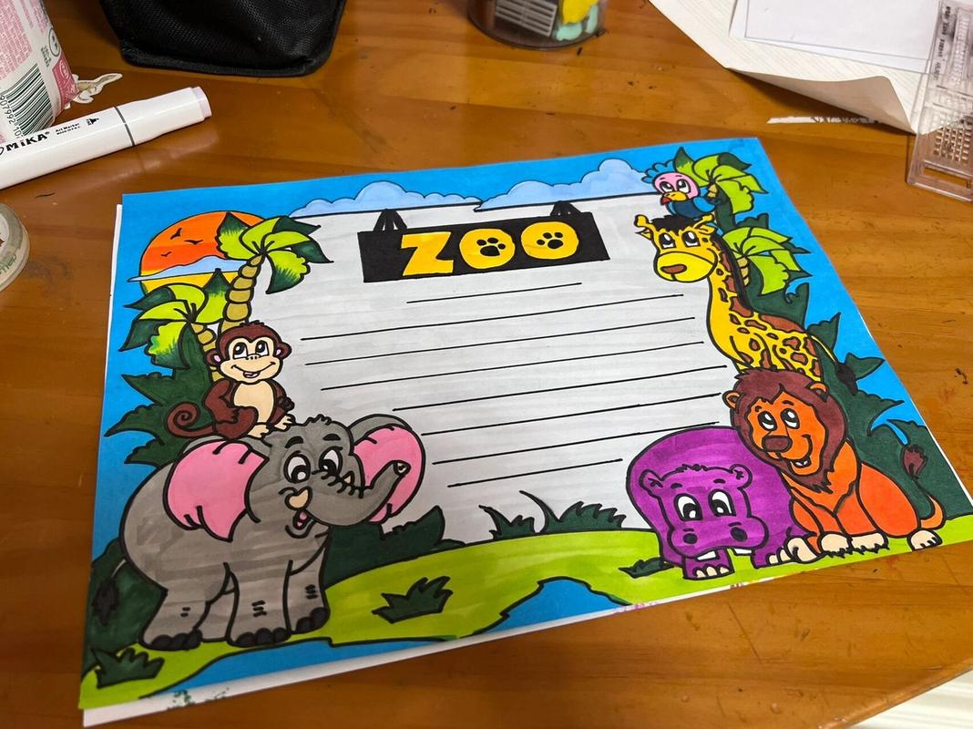 三年级动物园英语手抄报