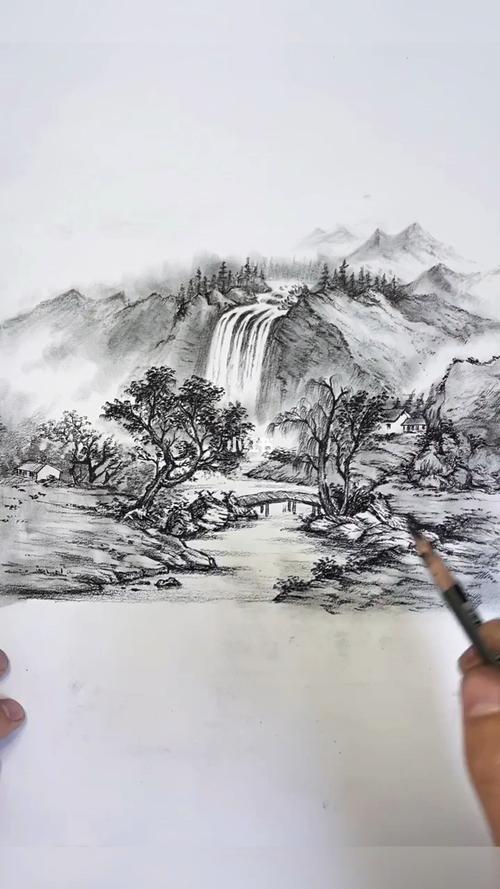 山水风景画用铅笔画 山水风景画用铅笔画自然