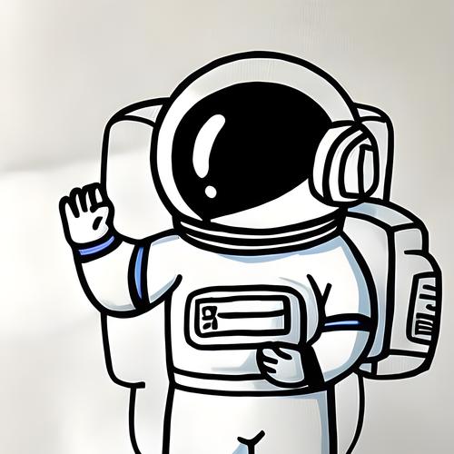 宇航员的简笔画带颜色