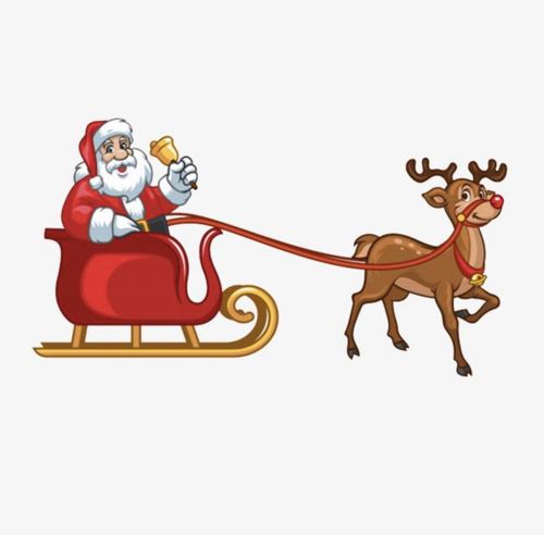 圣诞老人简笔画驯鹿 圣诞老人简笔画彩色雪橇驯鹿