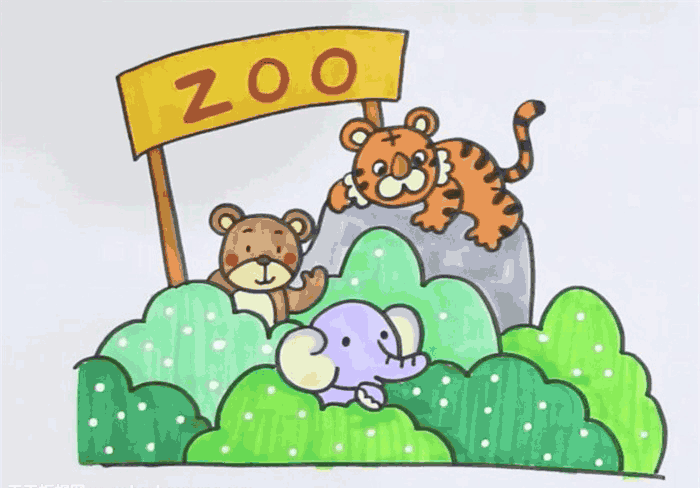 动物乐园简笔画 动物乐园简笔画完整图